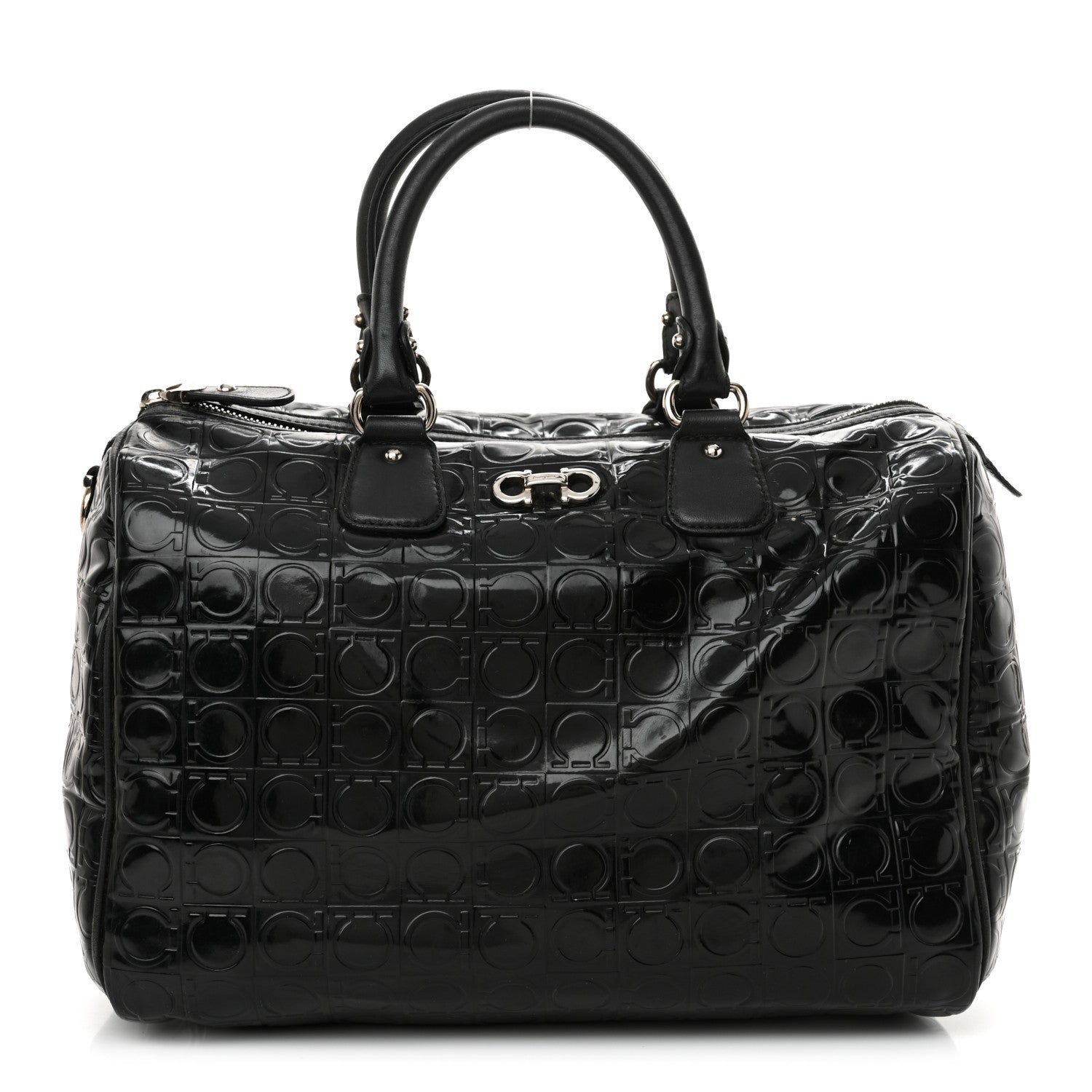 Salvatore Ferragamo Patent Gancini Embossed  Black 1 of 15
