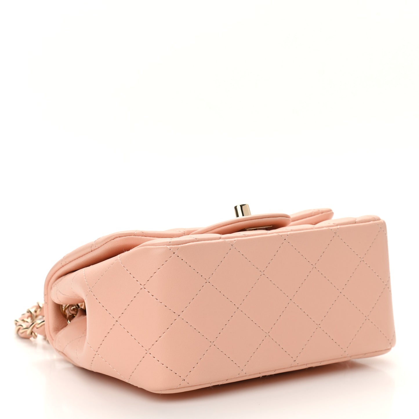 Lambskin Quilted Mini Square Flap Light Pink