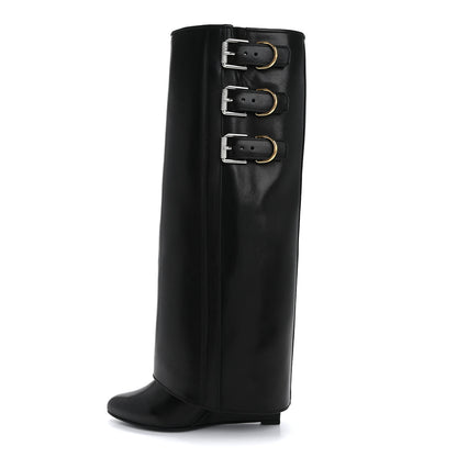 Givenchy Calfskin Shark Buckle Pant Boots 39 Black 1 of 7