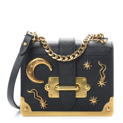 Prada Saffiano Astrology Mini Cahier Bag Black 1 of 10