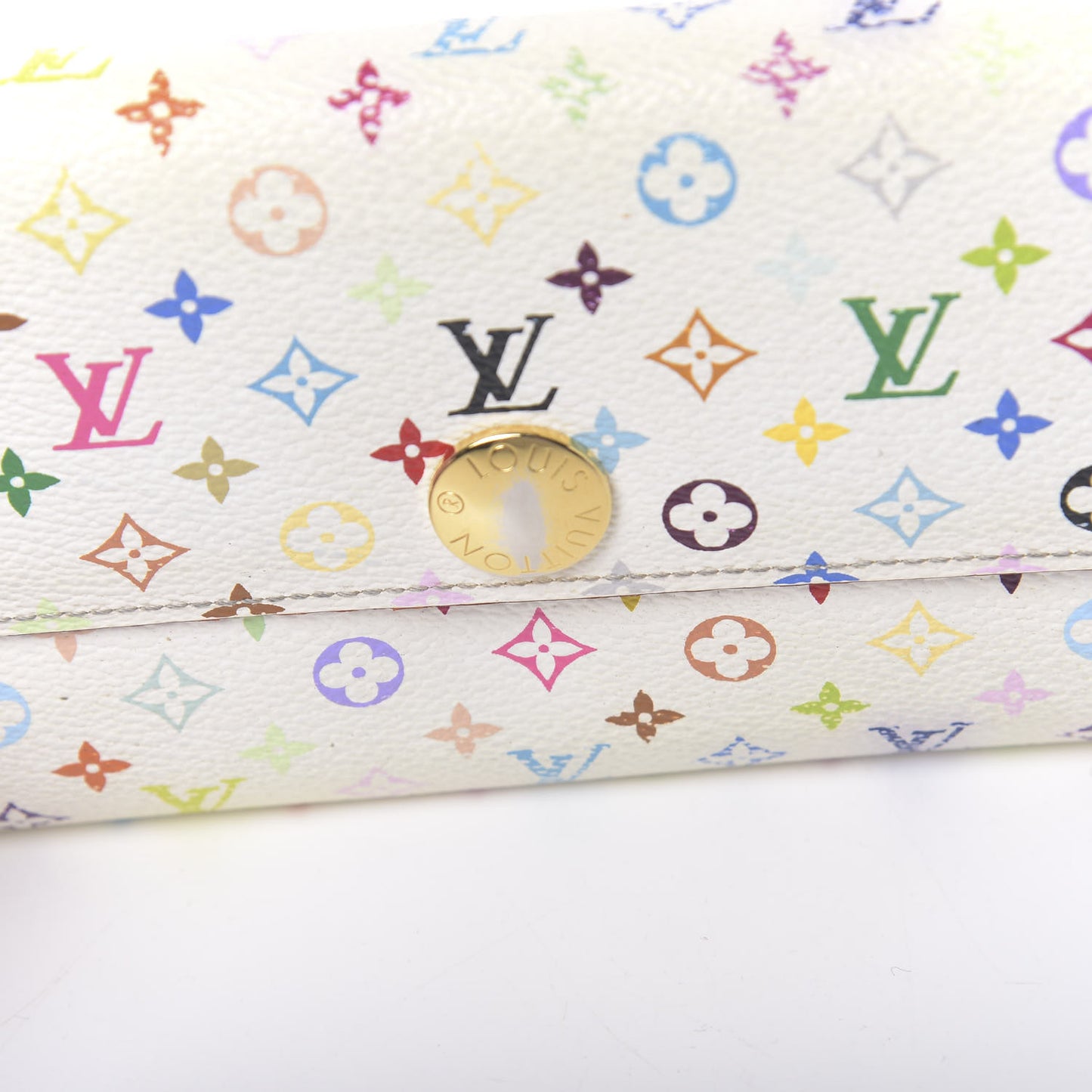 Monogram Multicolor Sarah Wallet White Litchi