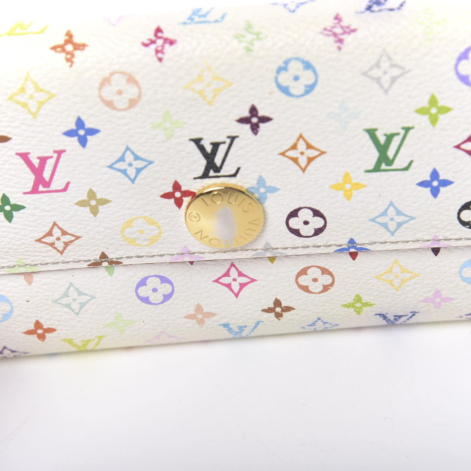 Louis Vuitton Monogram Multicolor Sarah Wallet White Litchi 12 of 15