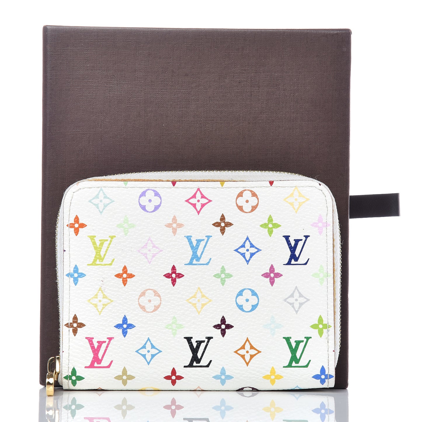 Monogram Multicolor Zippy Coin Purse Wallet White Raisin