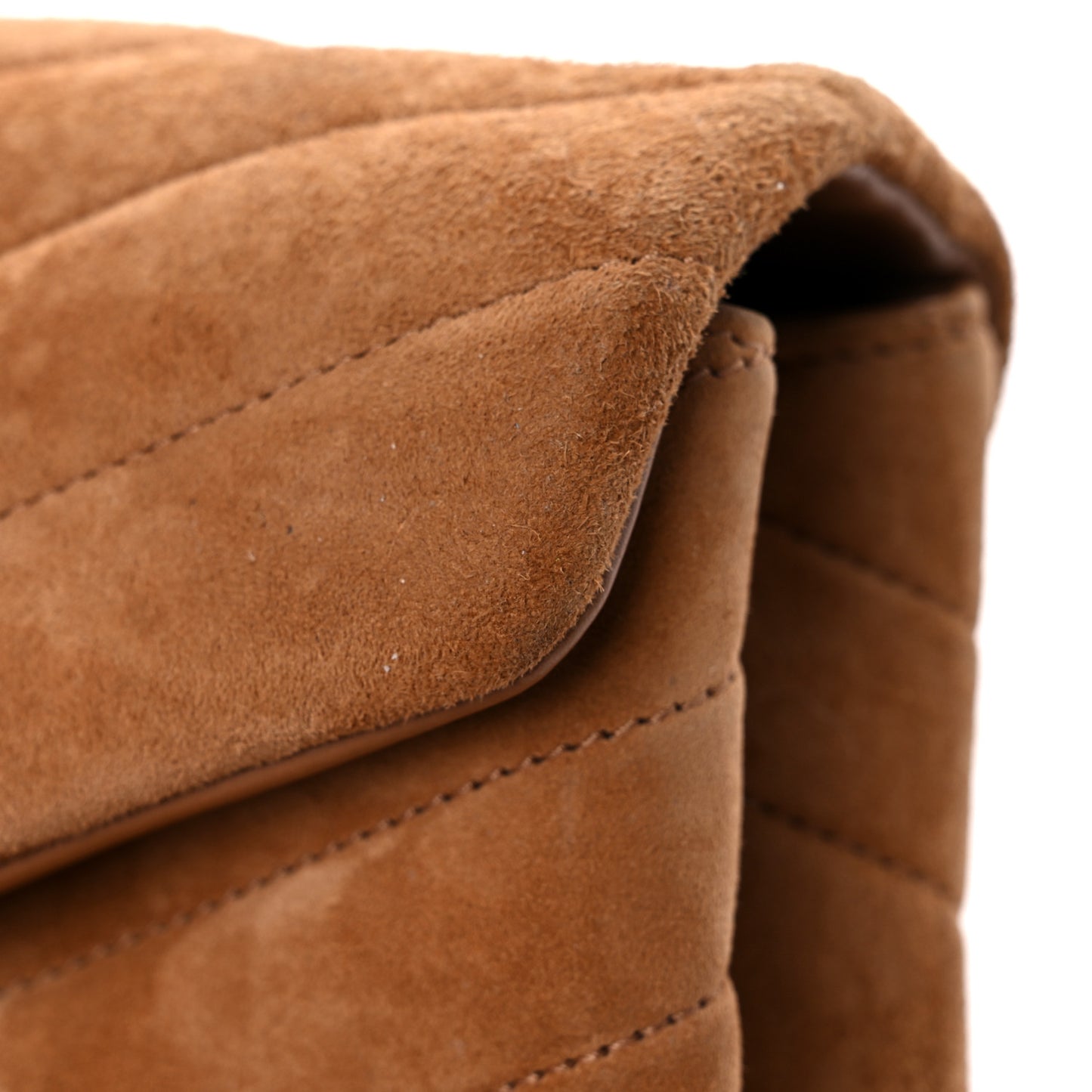 Suede Calfskin Y Quilted Monogram Small Loulou Chain Satchel Cinnamon