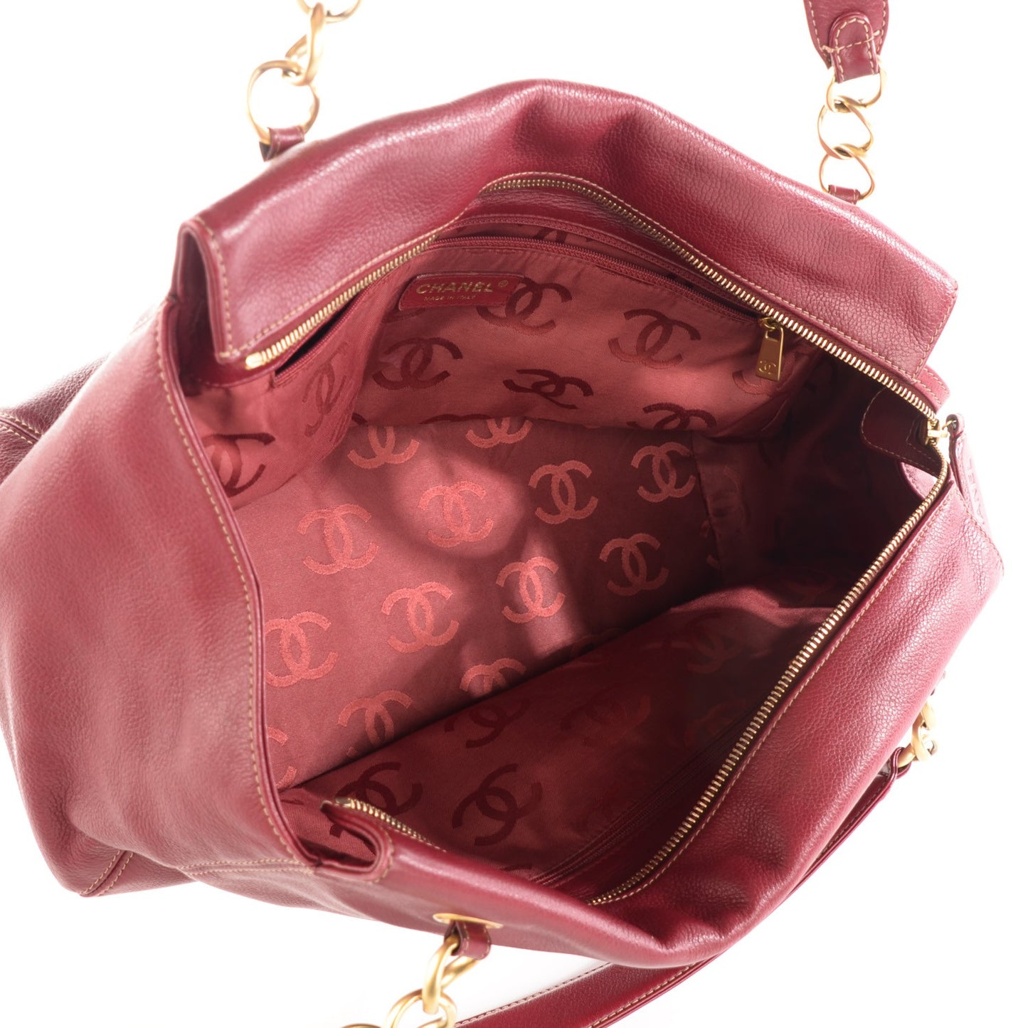Calfskin CC Shoulder Bag Red