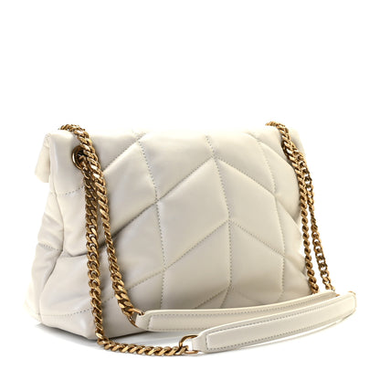 Saint Laurent Lambskin Quilted Small Loulou Puffer Monogram Chain Satchel Crema Soft 3 of 8
