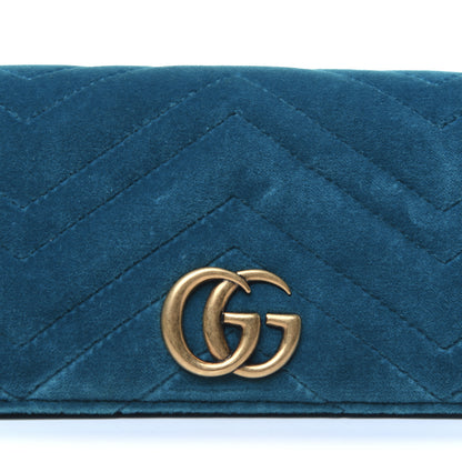Gucci Velvet Matelasse GG Marmont Mini Bag Pavone Cyan 9 of 10
