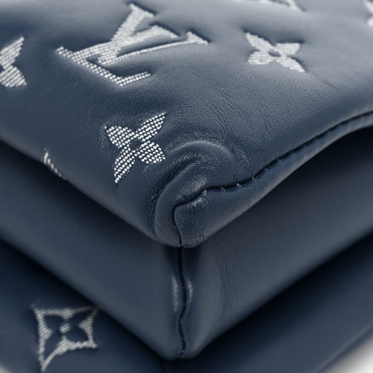 Lambskin Embossed Monogram Coussin PM Denim Blue