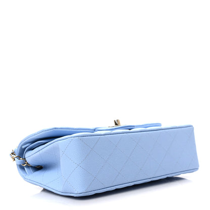 Chanel Caviar Quilted Small Double Flap Light Blue 4 of 9