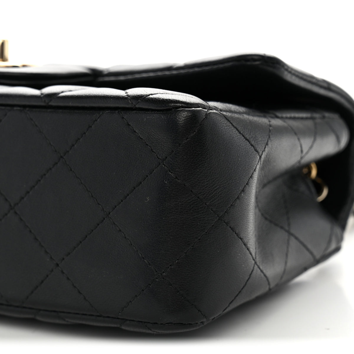 Lambskin Quilted Mini Rectangular Flap Black