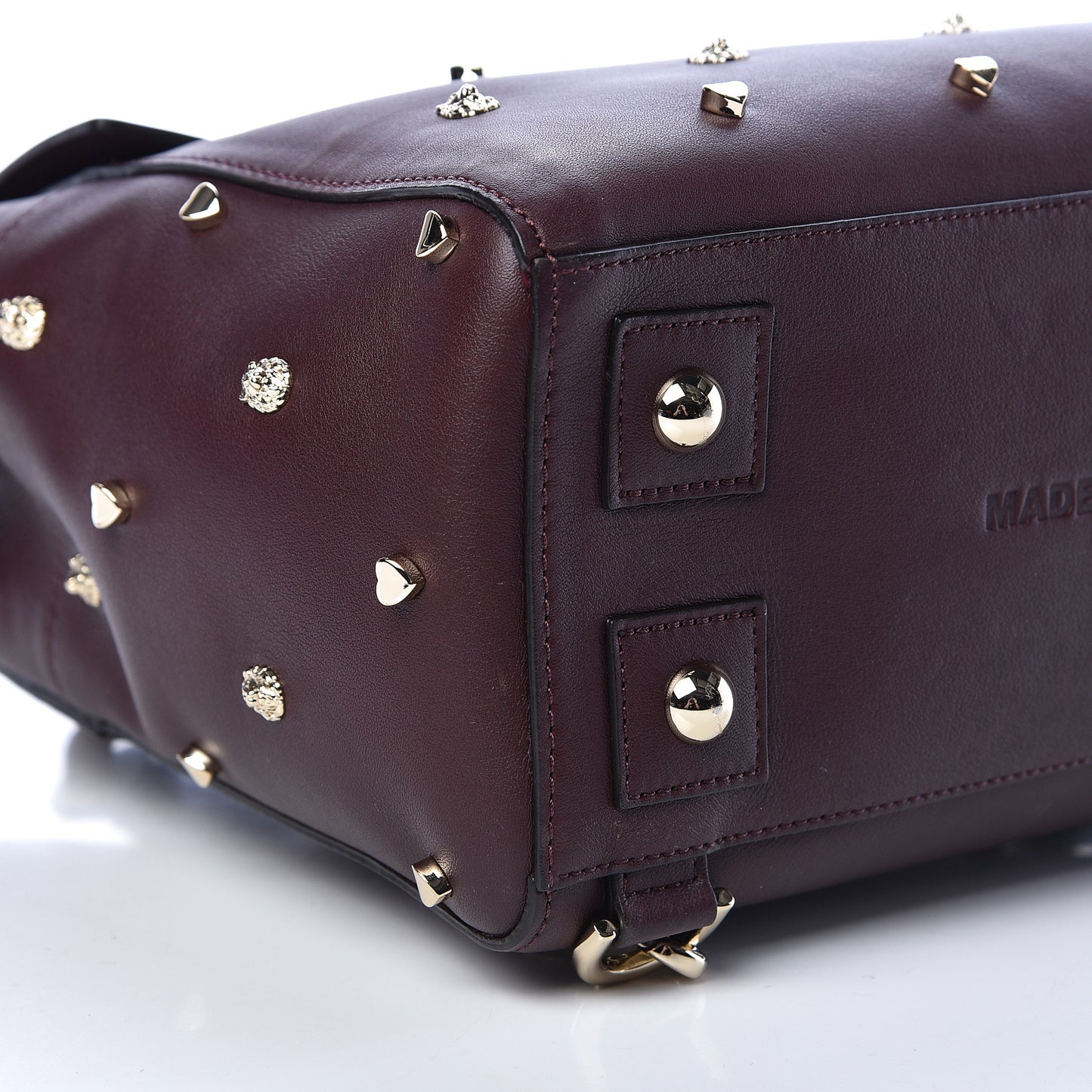 Calfskin Studded Medium Cara Delevingne Convertible Satchel Oxblood