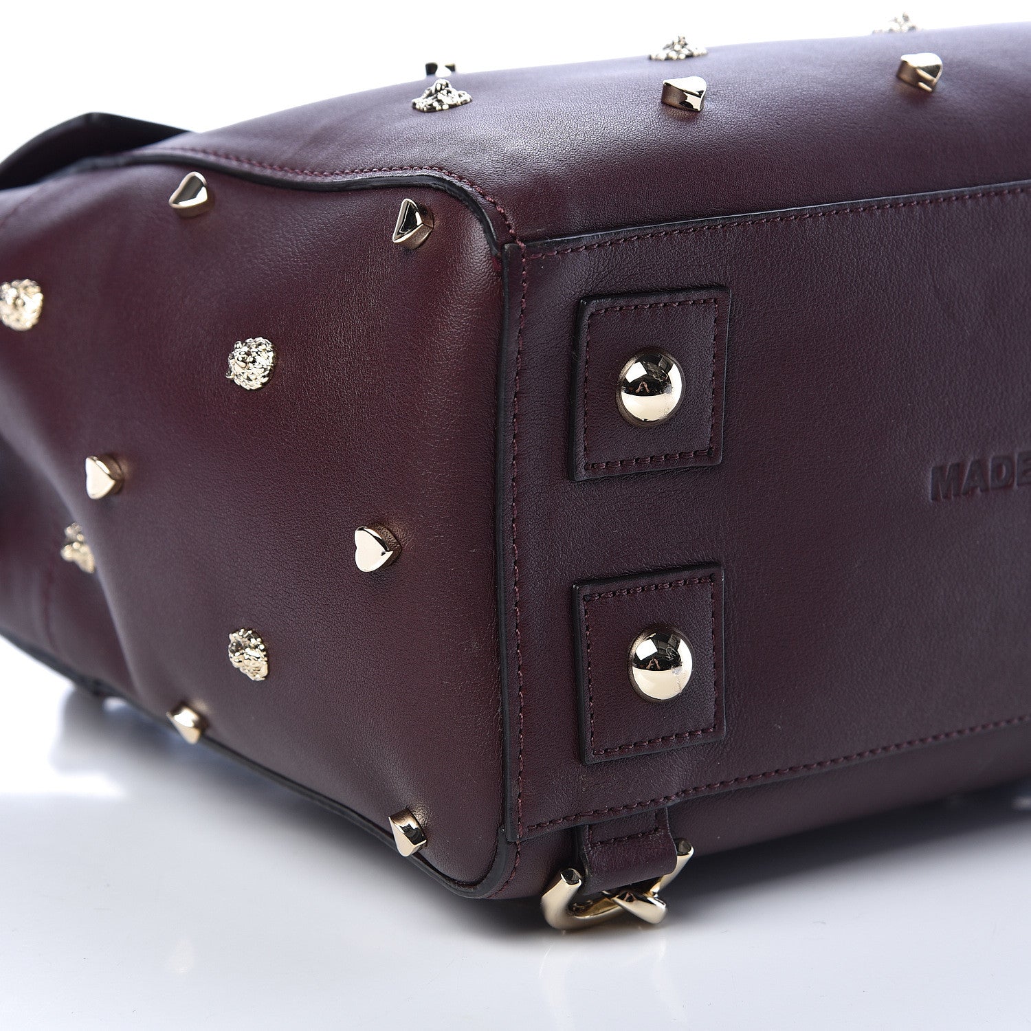 Mulberry Calfskin Studded Medium Cara Delevingne Convertible Satchel Oxblood 11 of 17