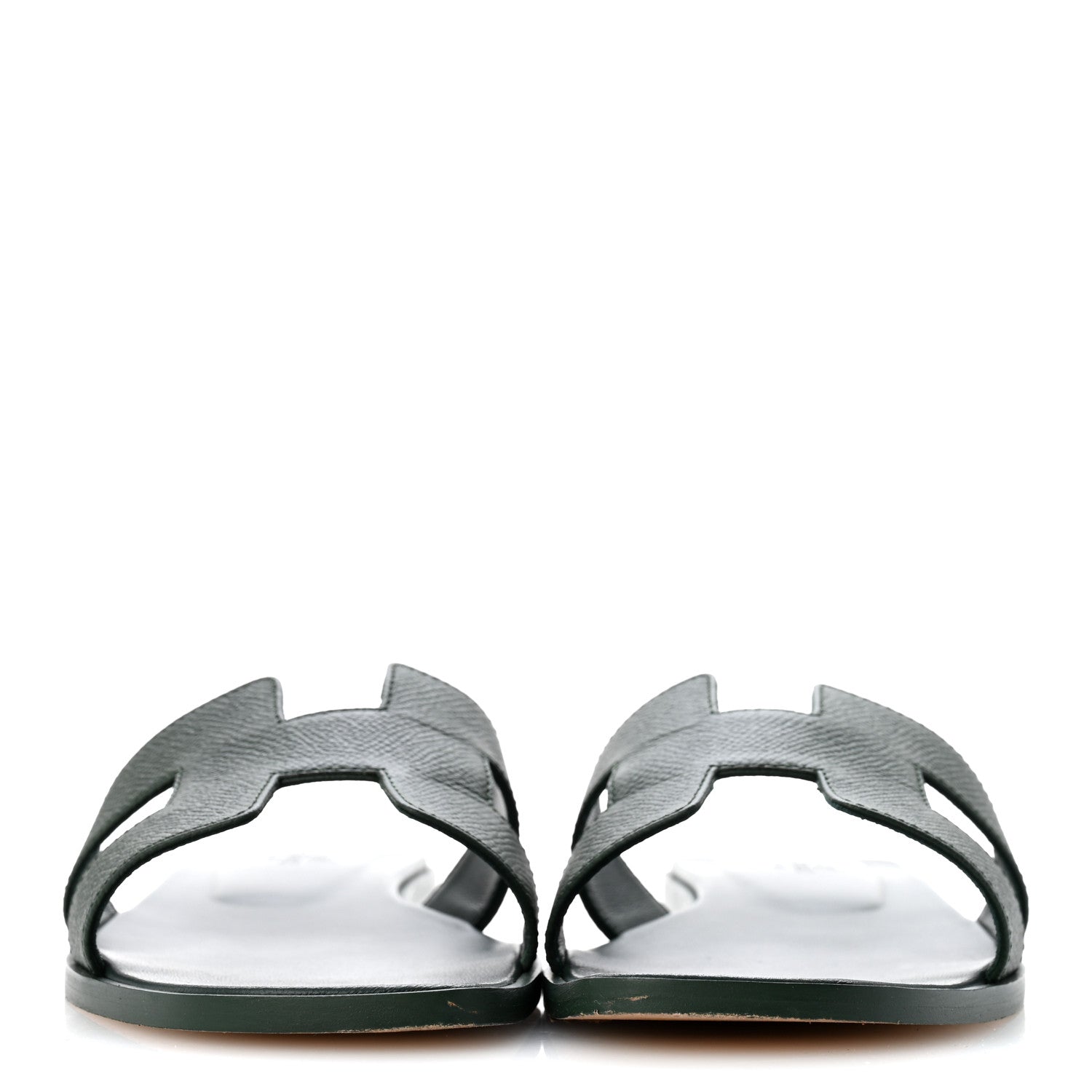 Hermes Epsom Oran Sandals 40 Vert Bouteille 3 of 10