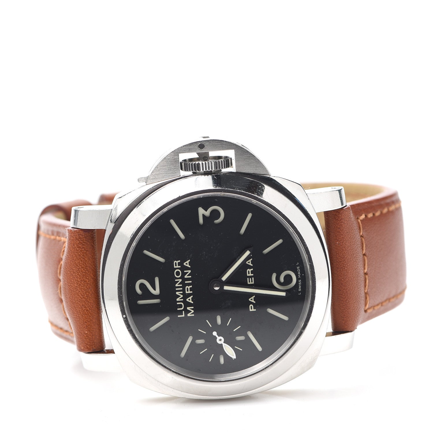 Panerai Stainless Steel Calfskin 44mm Luminor Marina Manual Winding Watch Black PAM00111 2 of 5