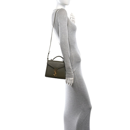 Saint Laurent Grain de Poudre Mini Classic Monogram Cassandra Top Handle Olive 2 of 10