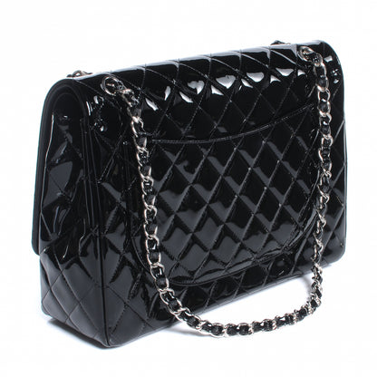 Chanel Patent Quilted Maxi Double Flap Black 3 of 9