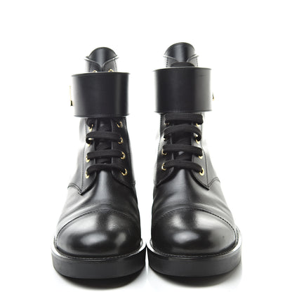 Louis Vuitton Calfskin Wonderland Ranger Boots 37 Black 2 of 11