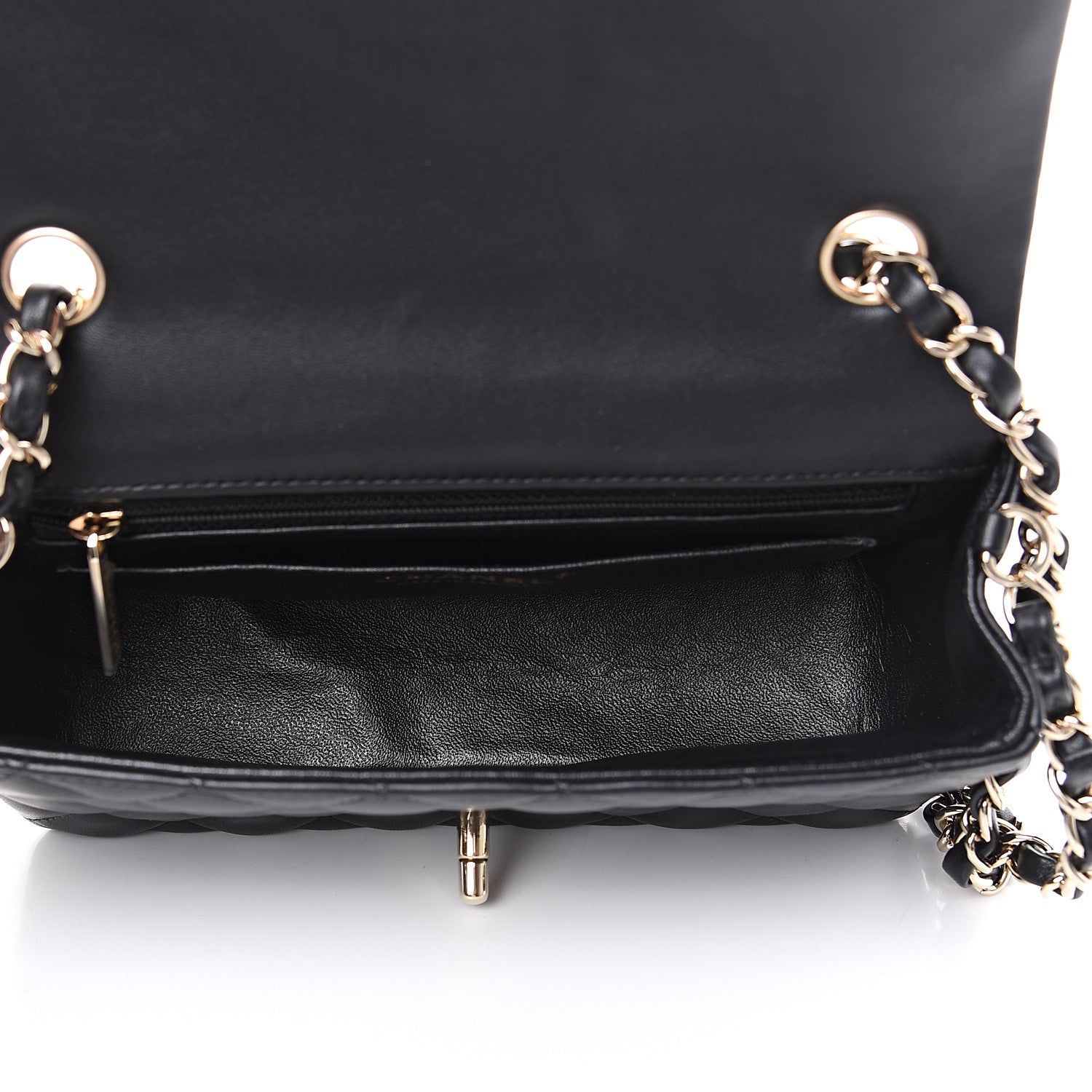 Chanel Lambskin Quilted Mini Rectangular Flap Black 4 of 12