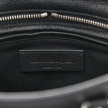 Alexander McQueen Pebbled Calfskin Mini Skull Padlock Zip Around Tote Black 5 of 10