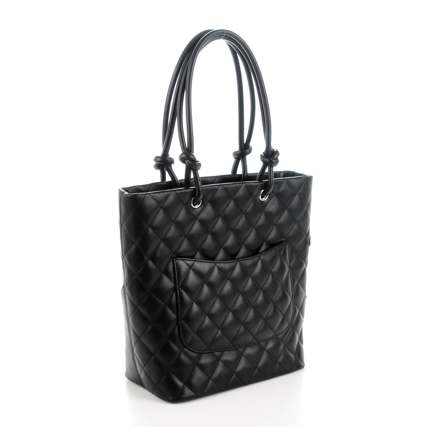 Chanel Calfskin Quilted Medium Cambon Tote Black White 3 of 7