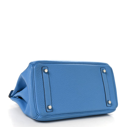 Hermes Taurillon Clemence Birkin 30 Bleu Paradis 4 of 13