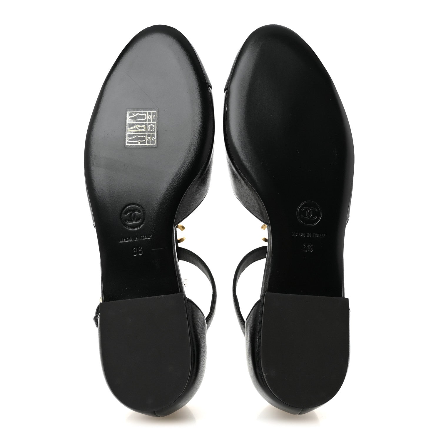 Chanel Lambskin Grosgrain Cap Toe Pearl CC Mary Jane Flats 36 Black 6 of 10