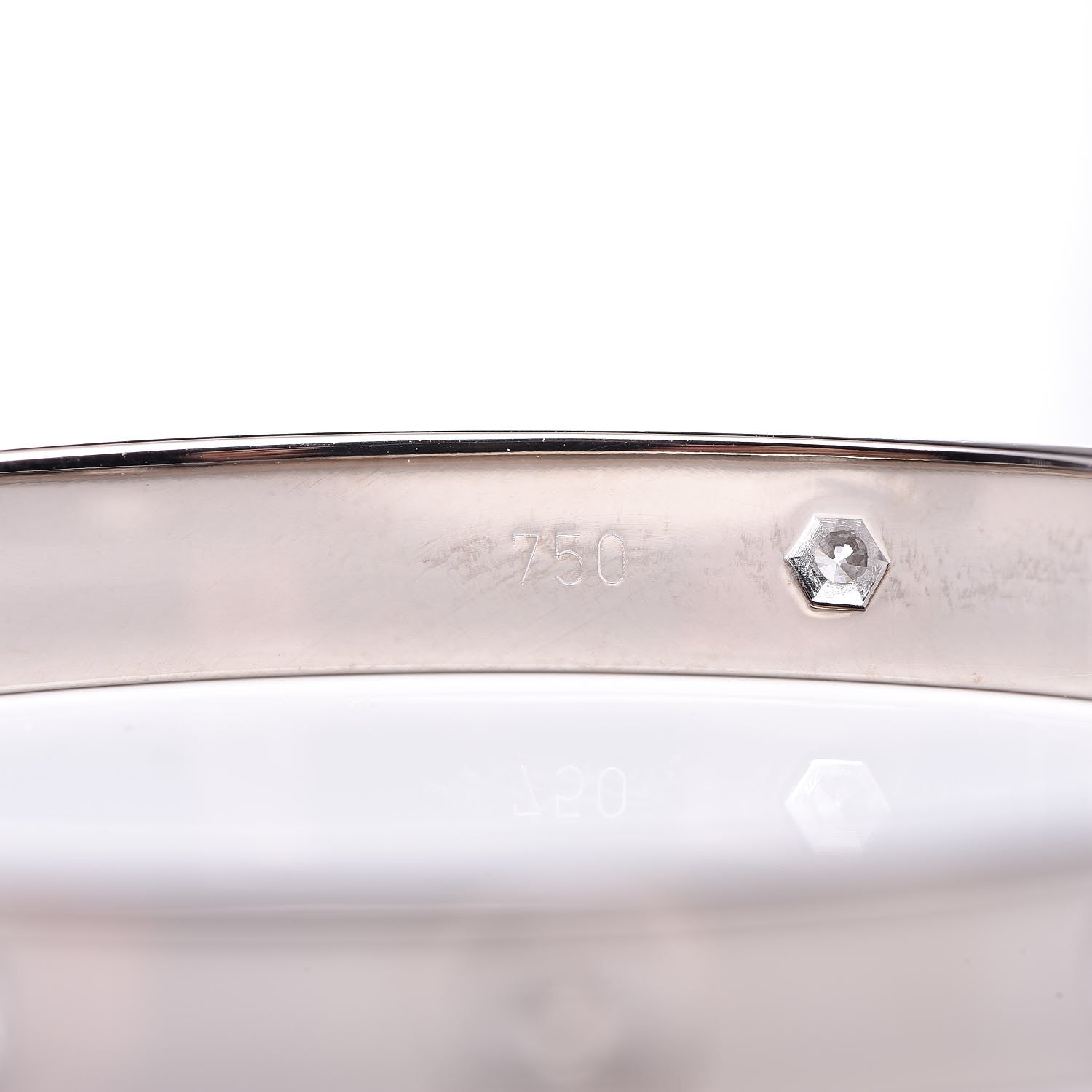 Cartier 18K White Gold 4 Diamond LOVE Bracelet 17 8 of 10