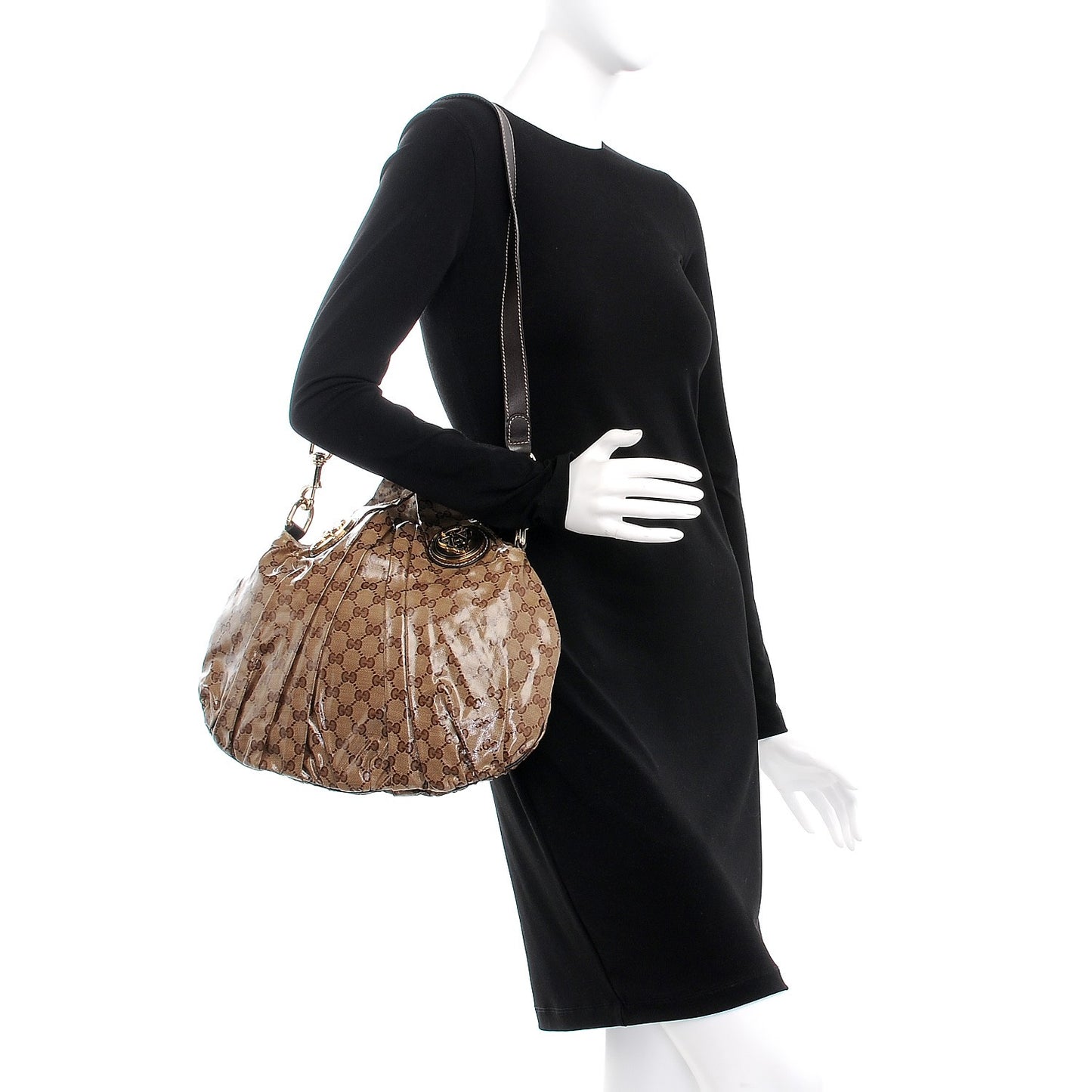 Crystal Monogram Small Hysteria Bag Brown