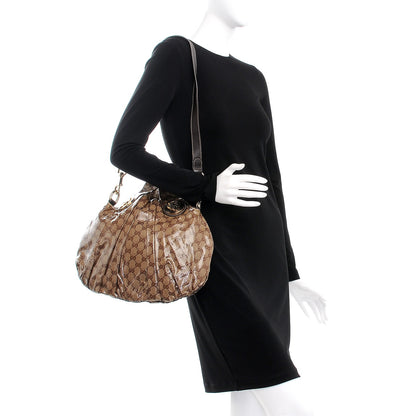 Gucci Crystal Monogram Small Hysteria Bag Brown 2 of 8