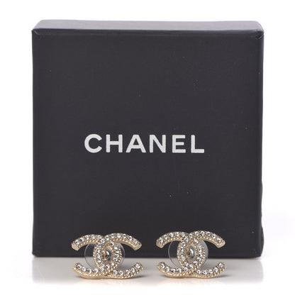 Chanel Crystal CC Earrings Gold 5 of 5