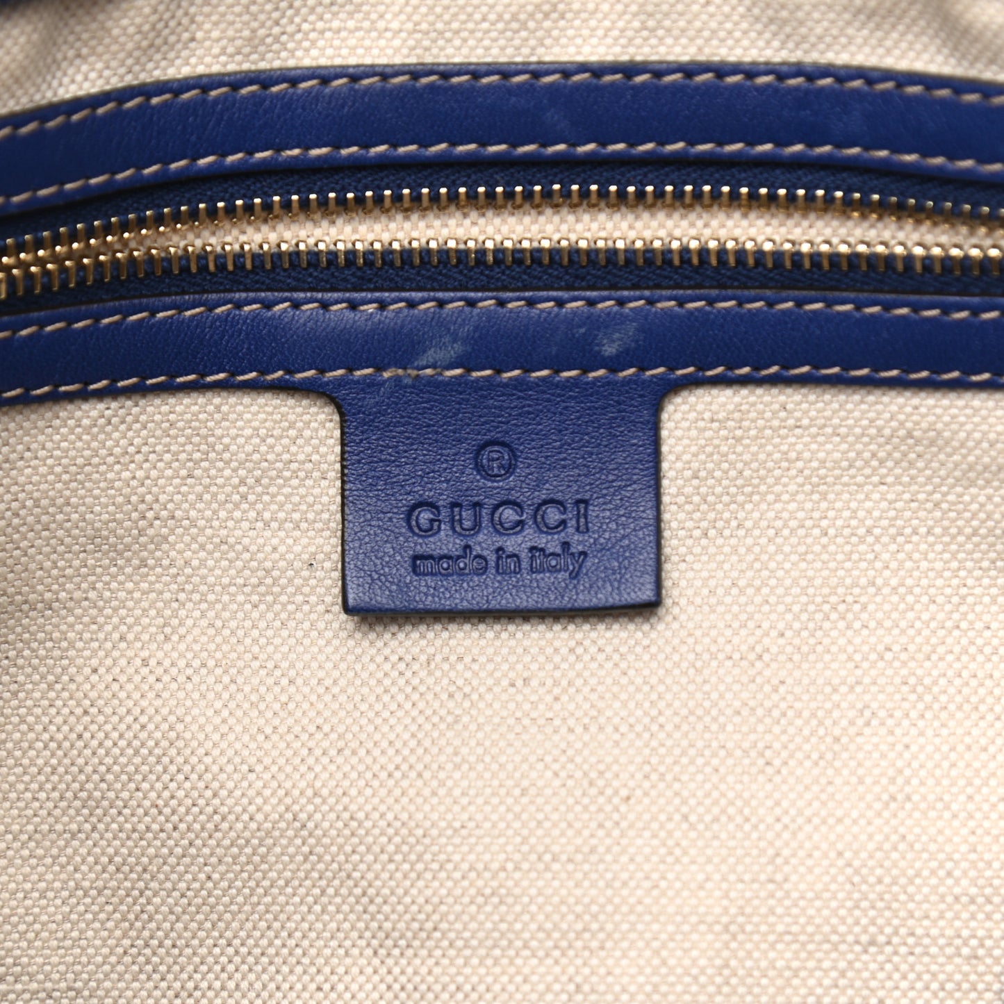 GG Plus Monogram Medium Boston USA Flag Unicef Duffle Blue
