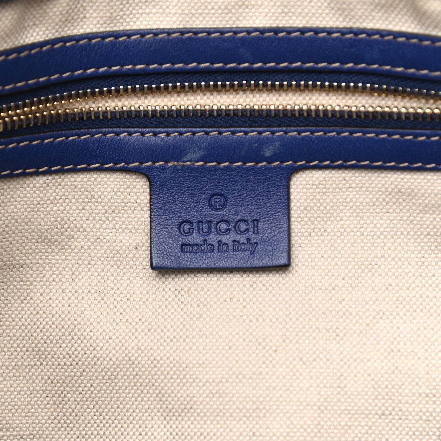 Gucci GG Plus Monogram Medium Boston USA Flag Unicef Duffle Blue 6 of 9