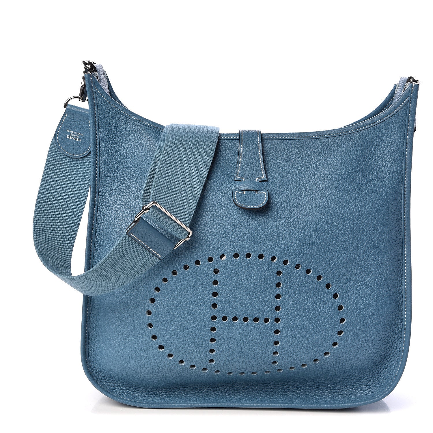 Hermes Taurillon Clemence Evelyne III GM Blue Jean 1 of 10
