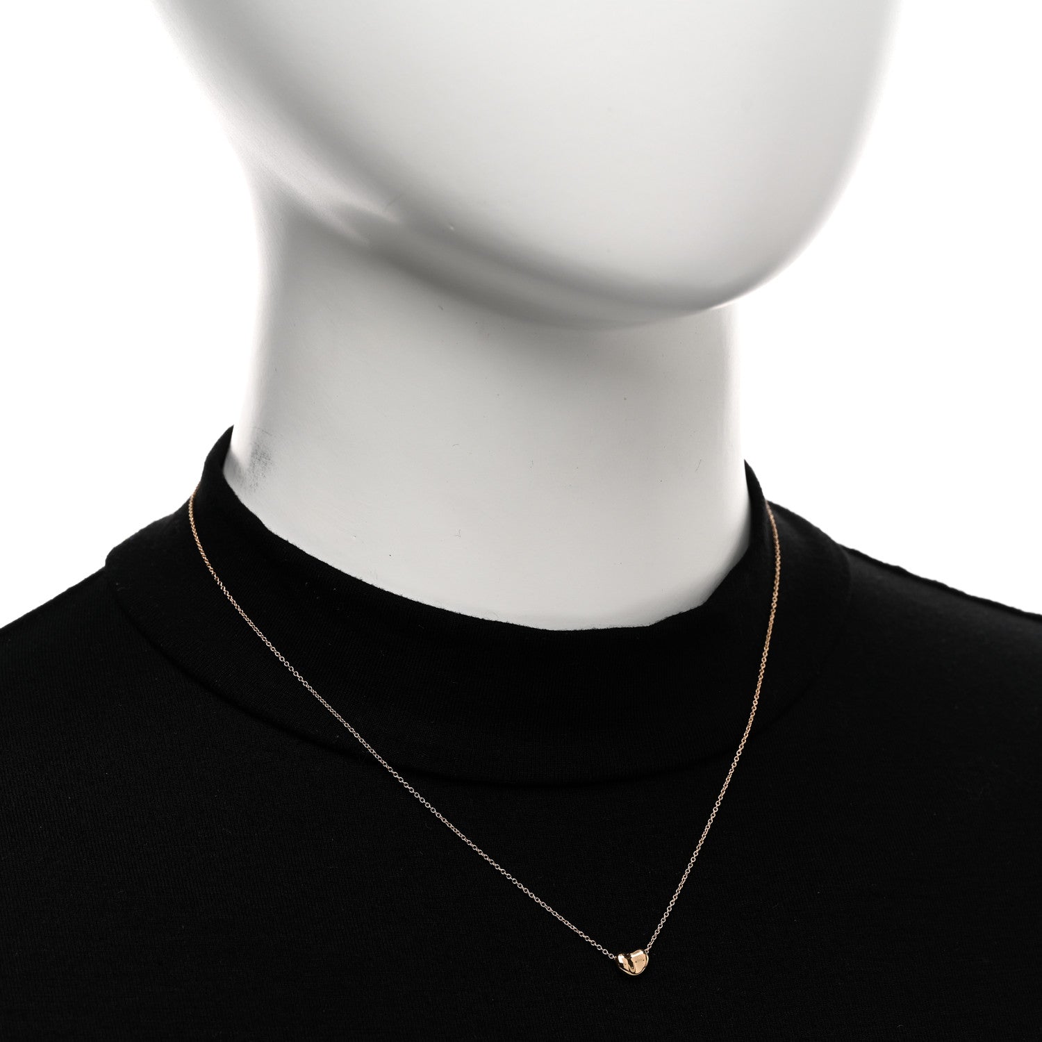 Tiffany 18K Yellow Gold 6.5mm Elsa Peretti Bean Pendant Necklace 2 of 4