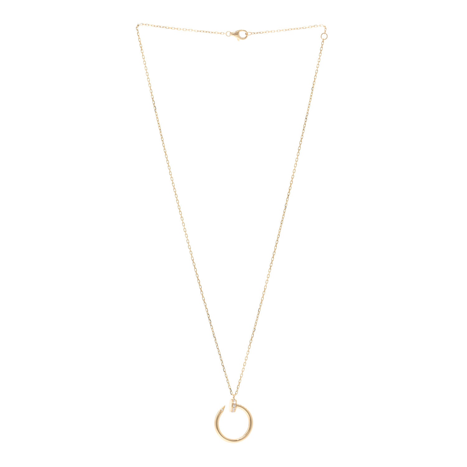 Cartier 18K Yellow Gold Diamond Juste Un Clou Pendant Necklace 3 of 4