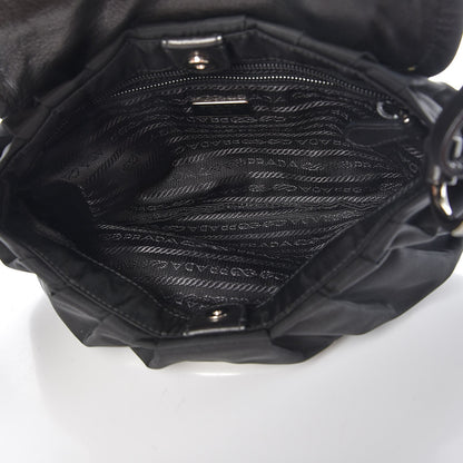Prada Tessuto Nylon Vitello Croc Antic Jeweled Shoulder Bag Black 5 of 8