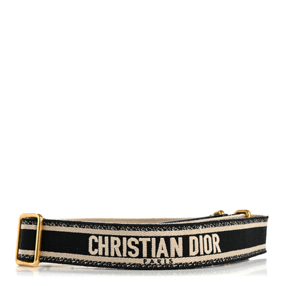 Christian Dior Canvas Embroidered Adjustable Shoulder Strap Black 2 of 4