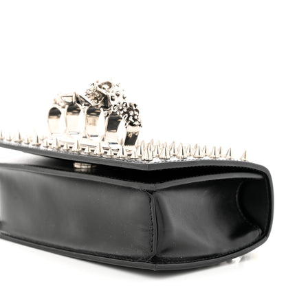 Alexander McQueen Calfskin Studded Knuckle Satchel Black Silver 10 of 10