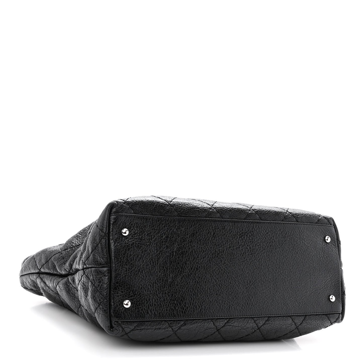 Glazed Calfskin Large On The Road Tote Black