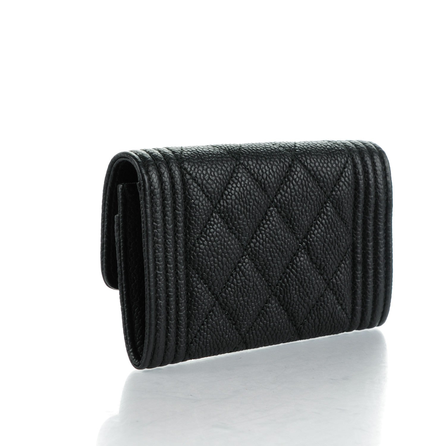 Chanel Caviar Quilted Boy Flap Card Holder Black 3 of 8