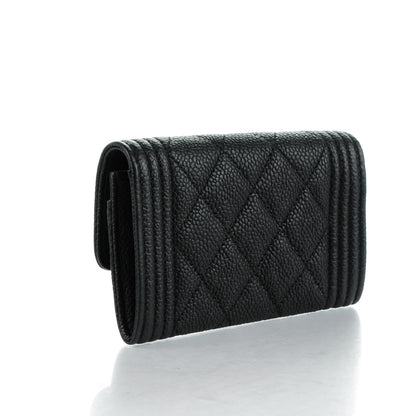 Chanel Caviar Quilted Boy Flap Card Holder Black 3 of 8
