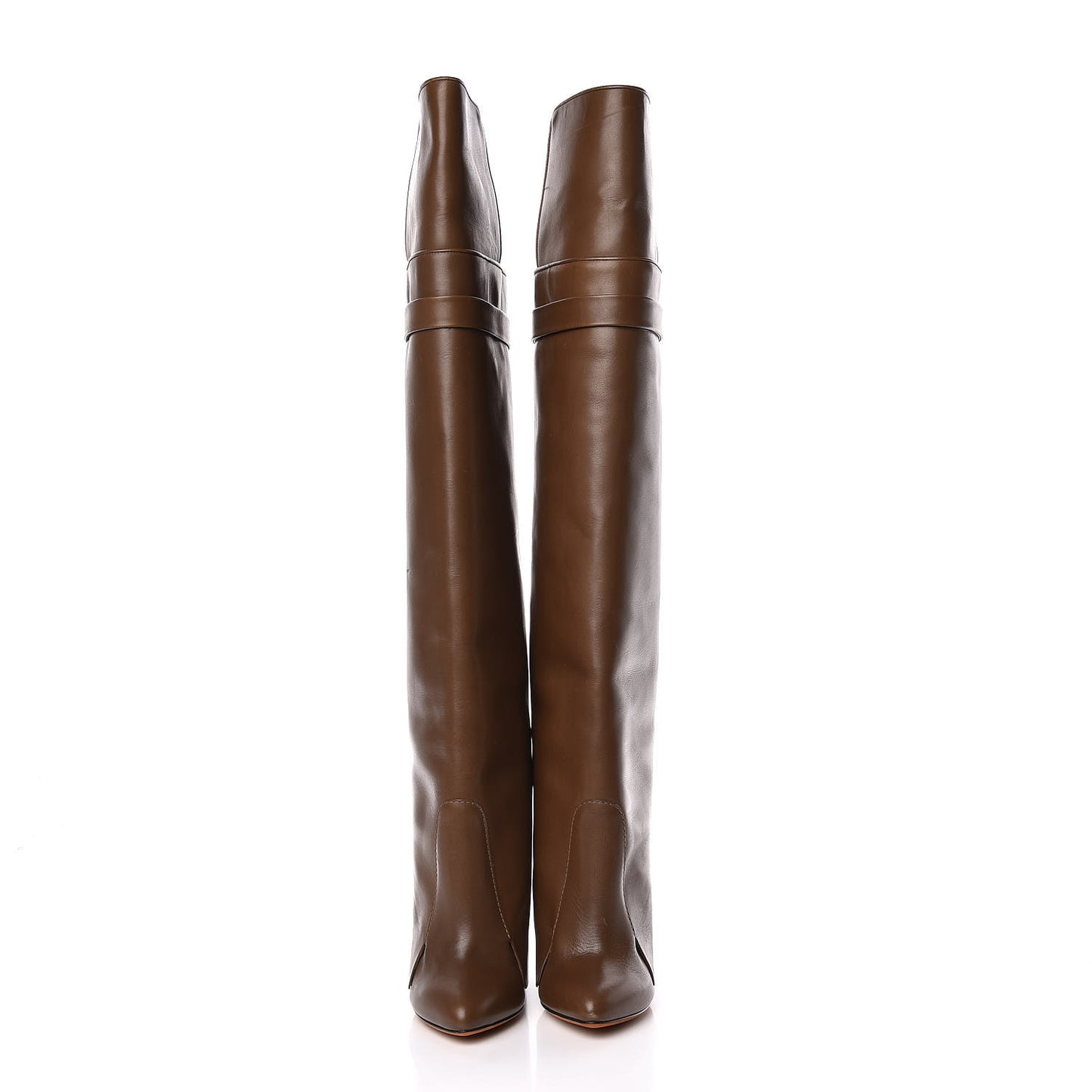 Calfskin Shark Look Over The Knee Boots 37 Kaky