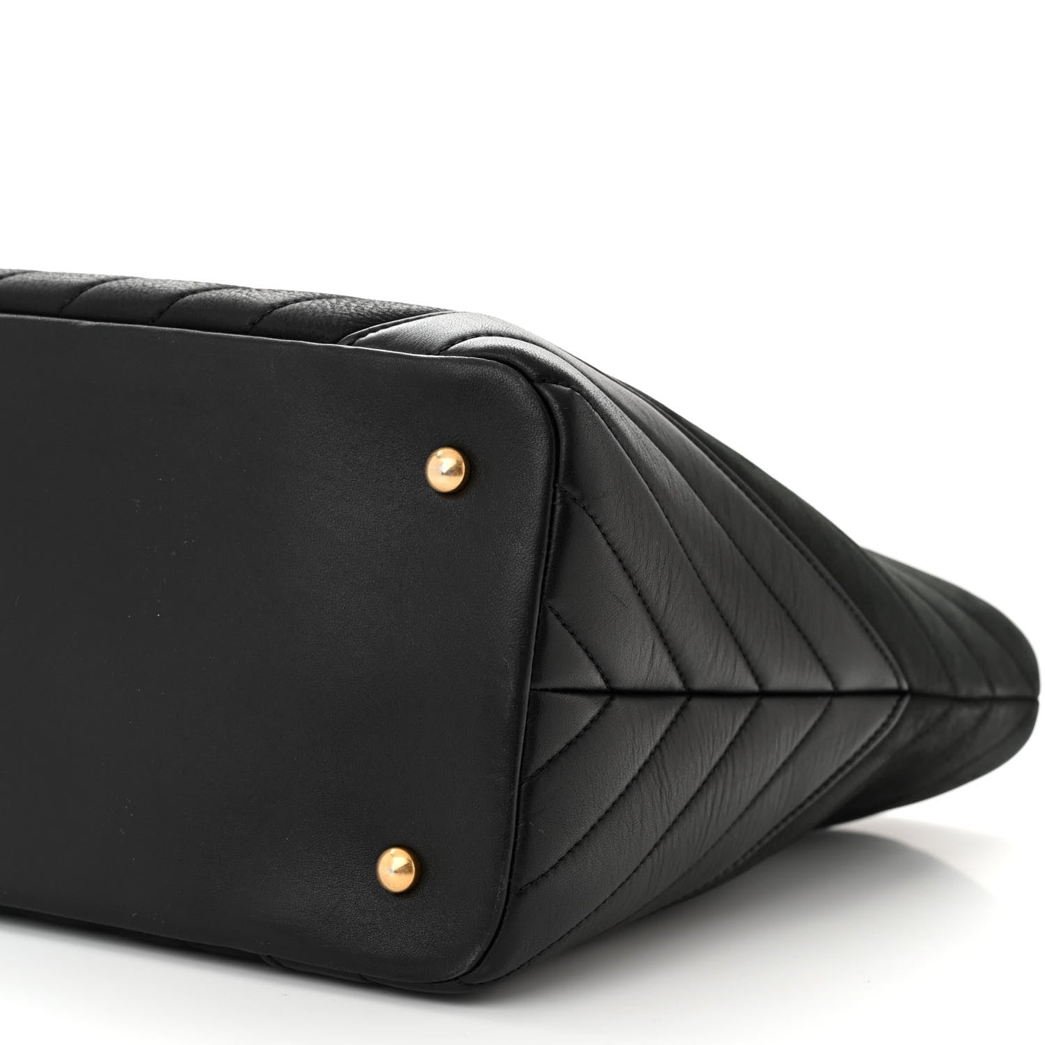 Chanel Iridescent Calfskin Lambskin Chevron Quilted Shopping Tote Black 10 of 10