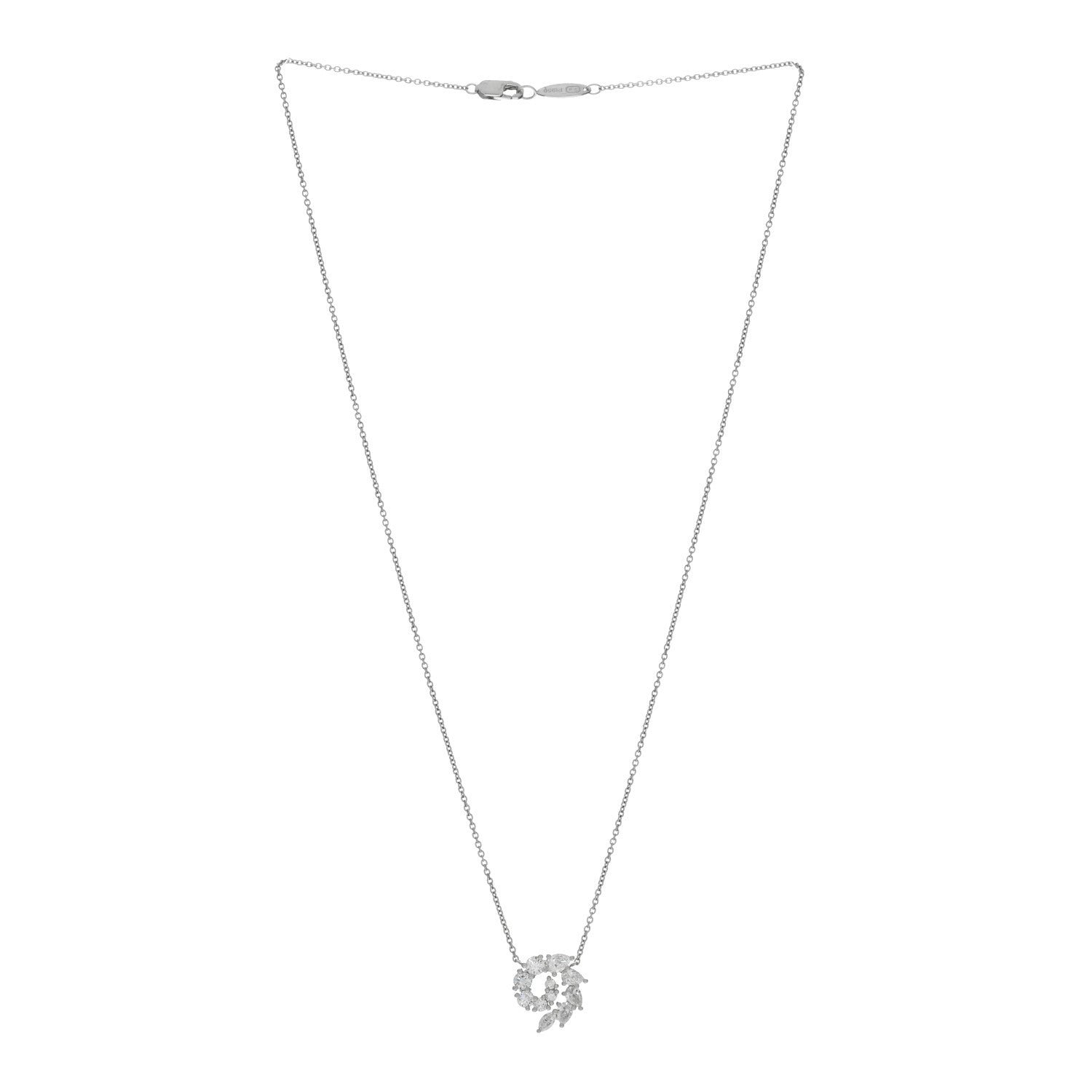 Harry Winston Platinum Diamond Small Open Cluster Pendant Necklace 3 of 5