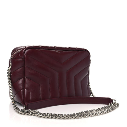 Saint Laurent Calfskin Y Quilted Monogram Small Loulou Bowling Bag Rouge Legion 3 of 10