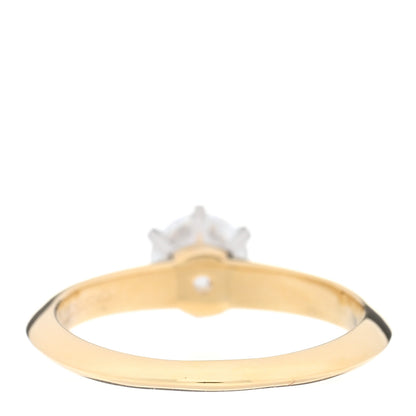 Tiffany 18K Yellow Gold Platinum Diamond .66ct Solitaire Engagement Ring 50 5.5 3 of 4