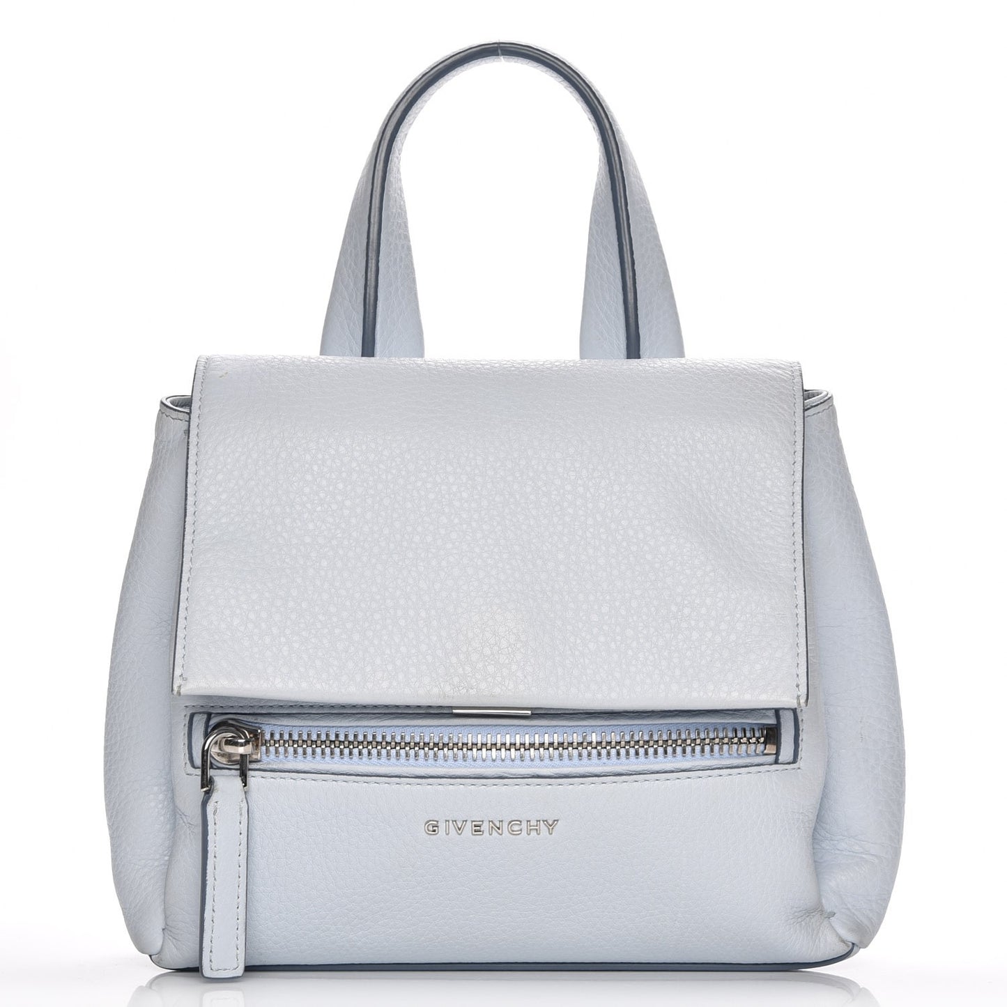 Calfskin Small Pandora Pure Flap Bag Light Blue