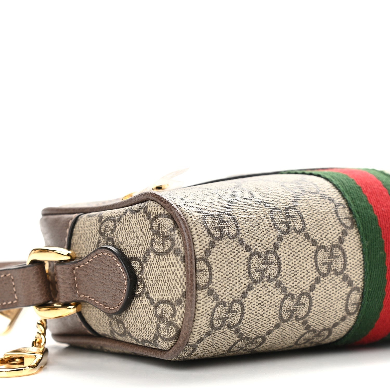 Gucci GG Supreme Monogram Web Mini Ophidia Shoulder Bag Brown 8 of 9