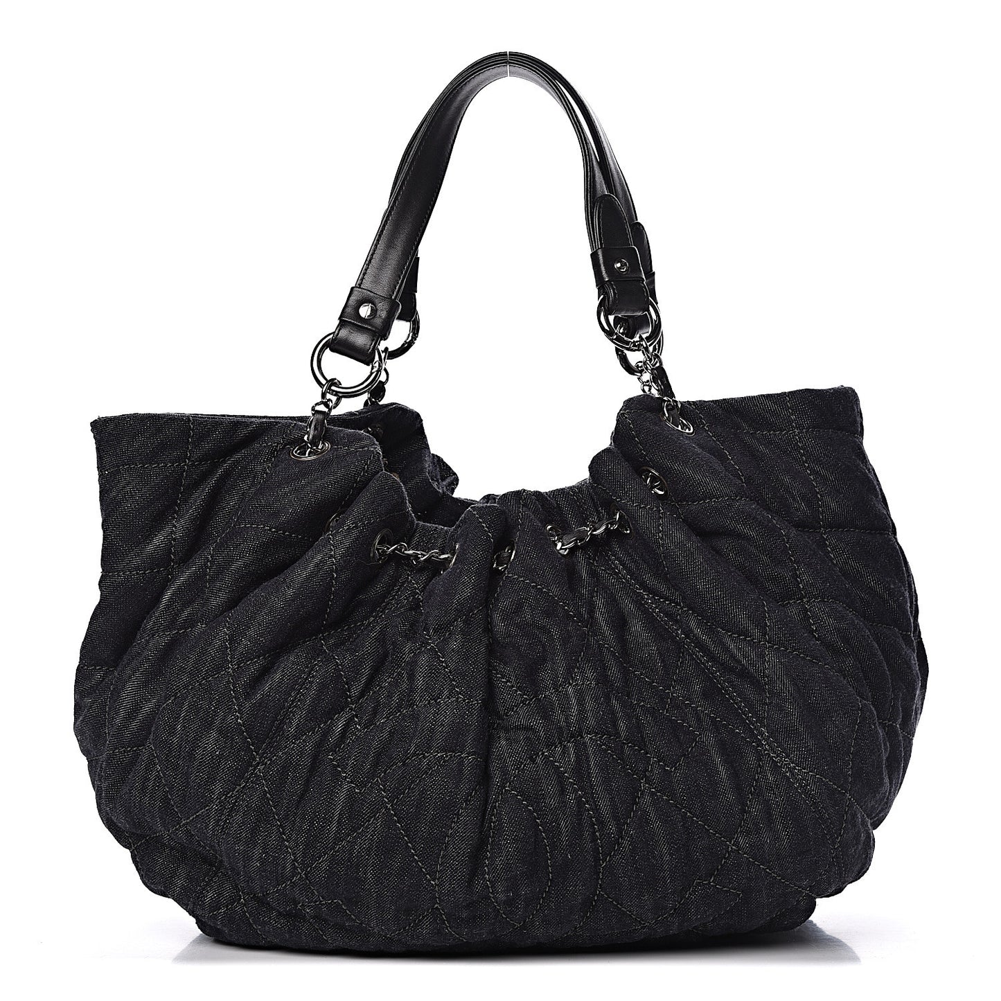 Denim Quilted Stretch Spirit Large Cabas Tote Blue