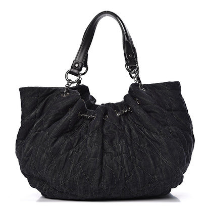 Chanel Denim Quilted Stretch Spirit Large Cabas Tote Blue 1 of 11